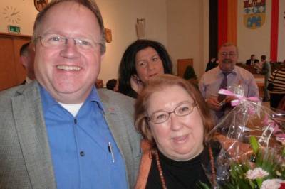 Dagmar Knig nach glcklicher Wahl mit dem Vorsitzendender CDA CW, Frank Zwiener