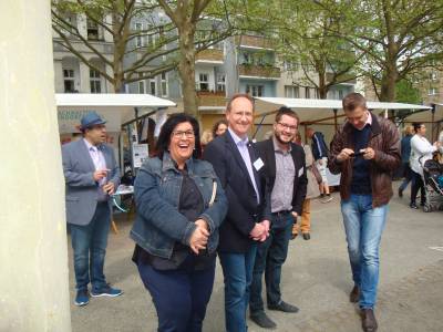 Stellv. BVV-Vorsteherin Judith Stckler,  Wahlkreisabgeordneter Klaus-Dieter Grhler MdB, Bezirksverordneter Simon Hertel und CDU-Generalsekretr Stefan Evers MdA